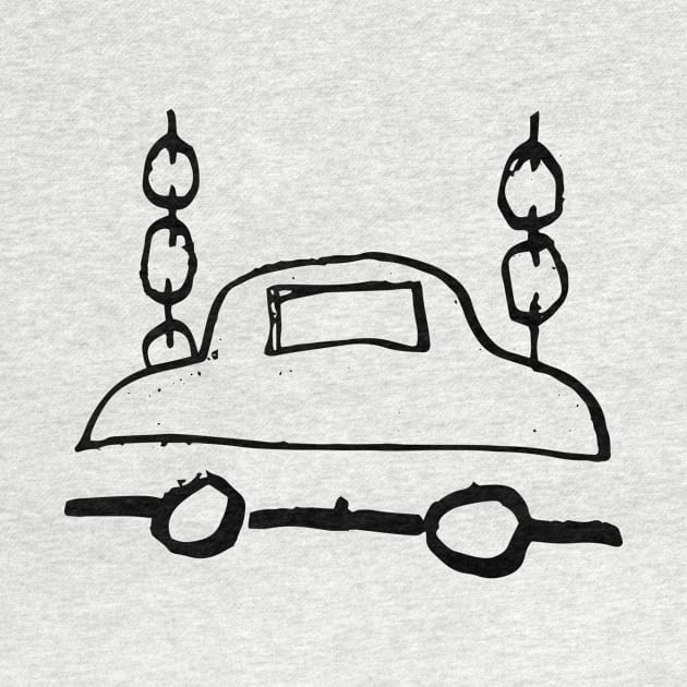 Car with Chains Doodle Black by Mijumi Doodles